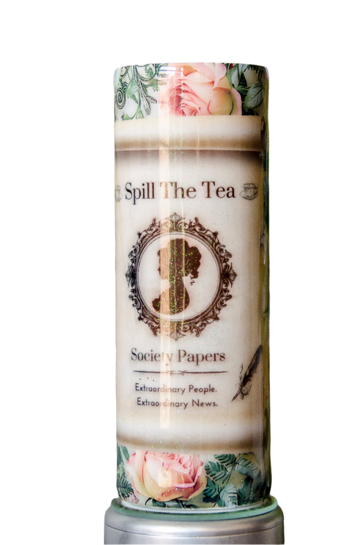 Bridgerton Spill The Tea Green Glitter Epoxy Tumbler
